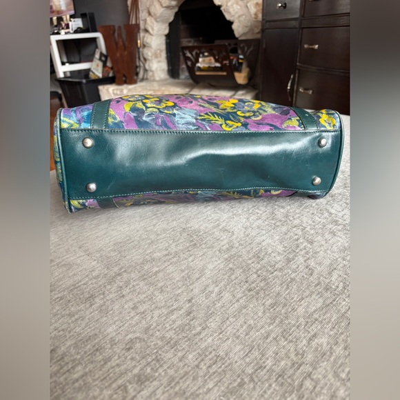 Patricia Nash Leather Floral Bag with Woven Handle - Picture 5 of 14